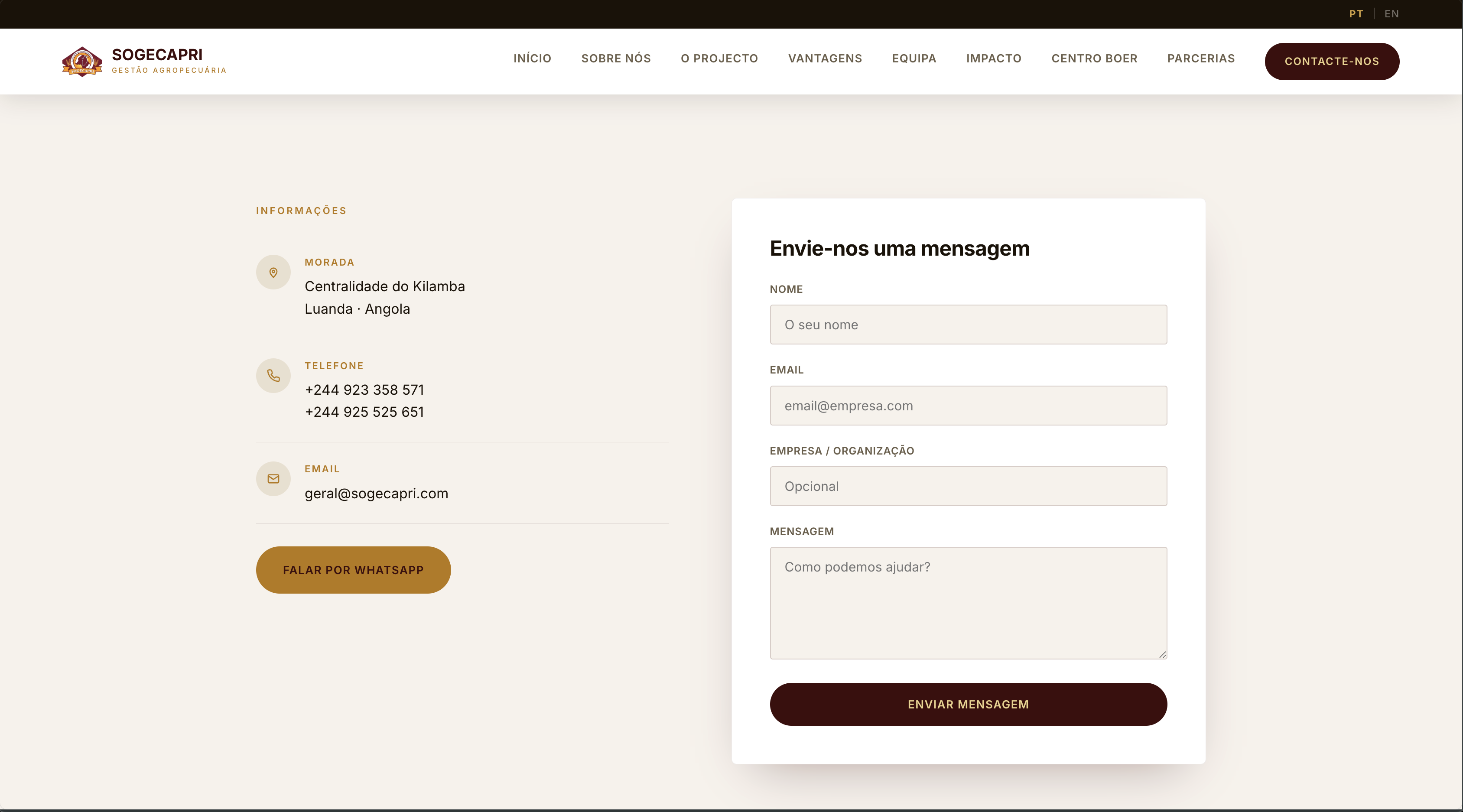 SOGECAPRI — Contacto